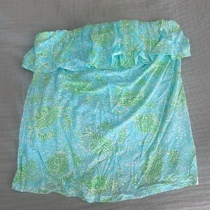 Lilly Pulitzer ruffle strapless tank